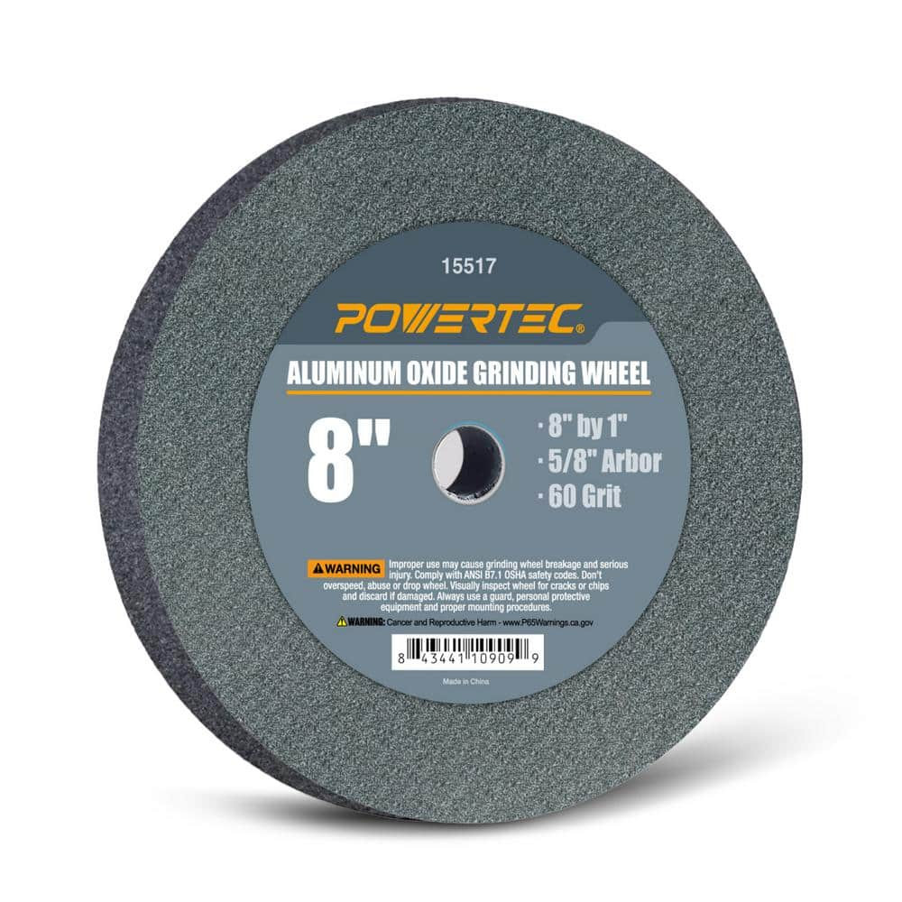 Grinding Wheel 60-Grit 8″ x 1″ Aluminum Oxide 5/8 in. Arbor For Bench Grinders