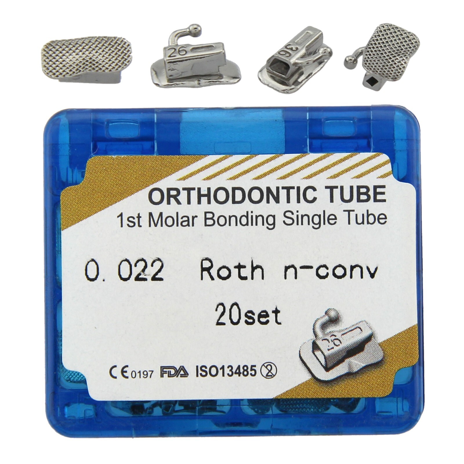 Dental Orthodontic Buccal Tubes Roth MBT 022 1st 2nd Molar tube Bondable Mesh