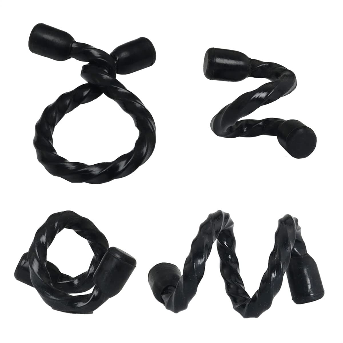 20PCS Black Rubber Twist Ties,10x 4-inch, 10x 6-Inch,Reusable Bendable Cable Tie