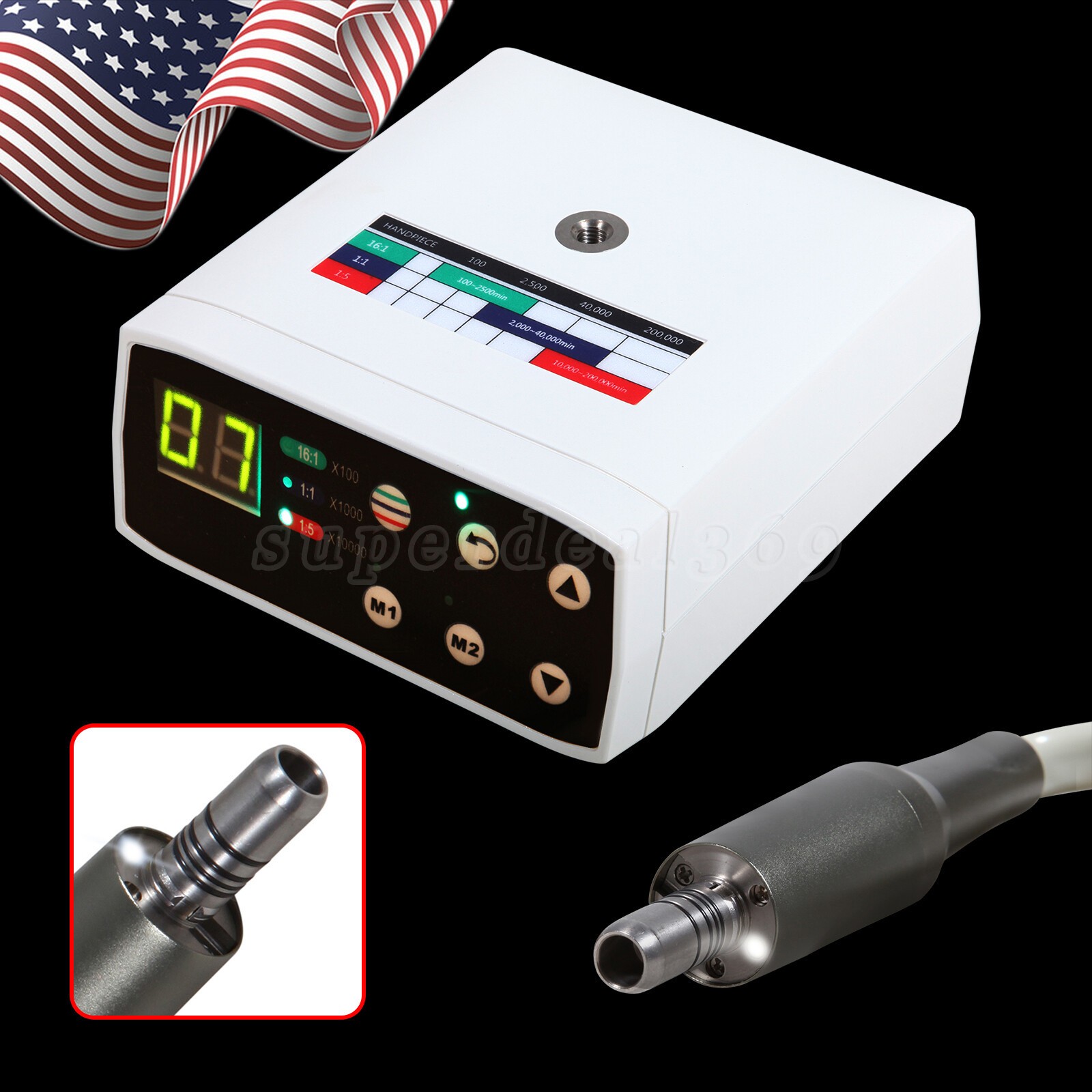 USA Dental Brushless LED Electric Fiber Optic Motor Torque Control 1:1/16:1/1:5