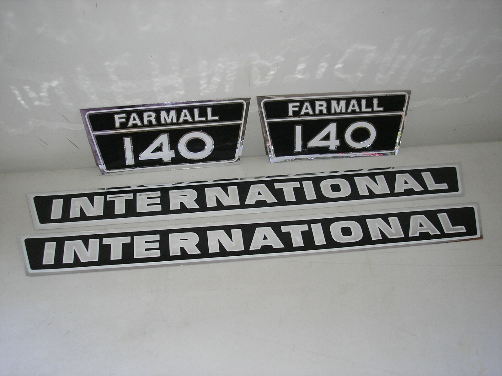 DECAL SET FITS IH INTERNATIONAL/ FARMALL 140 BLACK & CHROME – HOOD ONLY / #2630