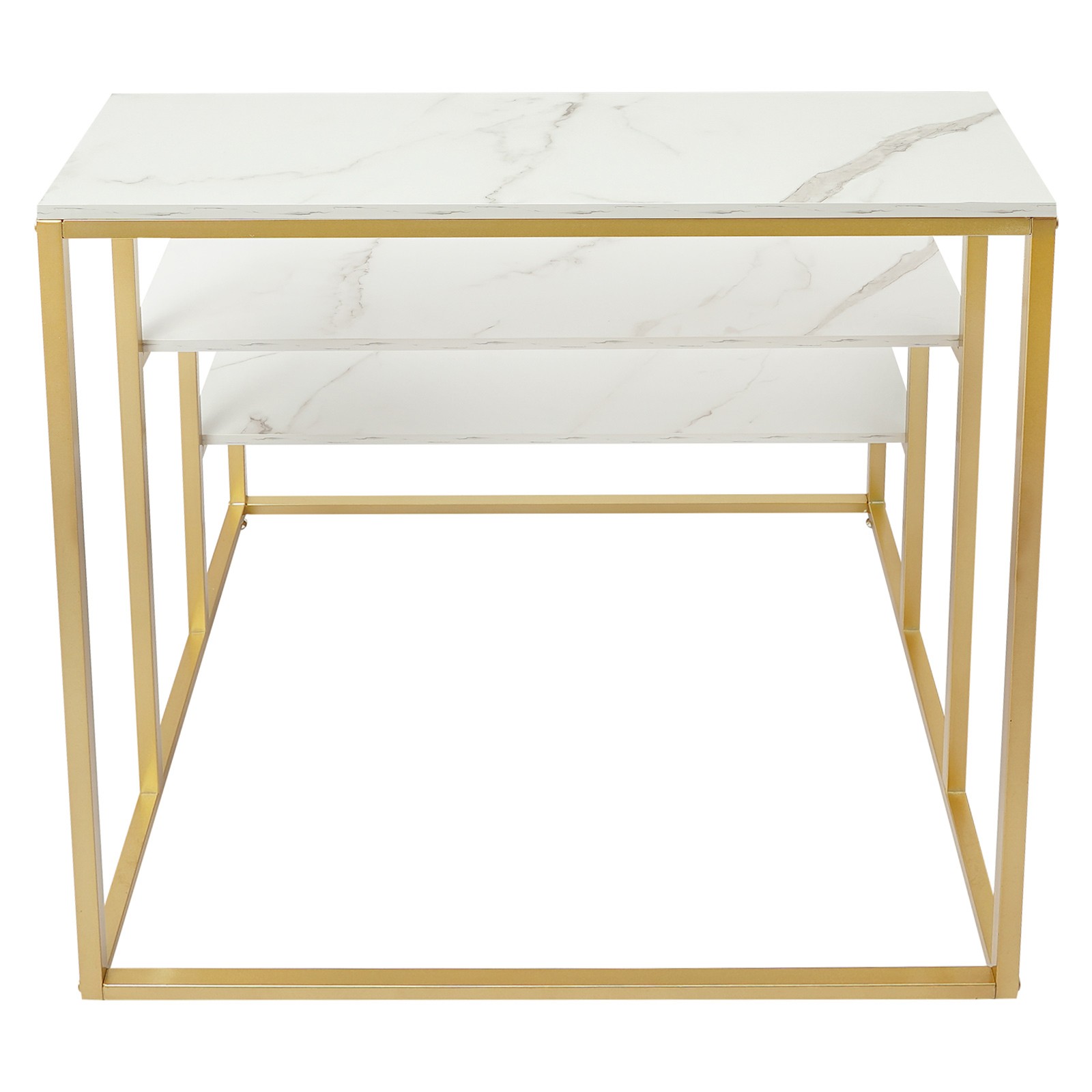 Gold+White 3-Tier Retail Table Display Rack for Bag Shoes Organizer Stand NEW