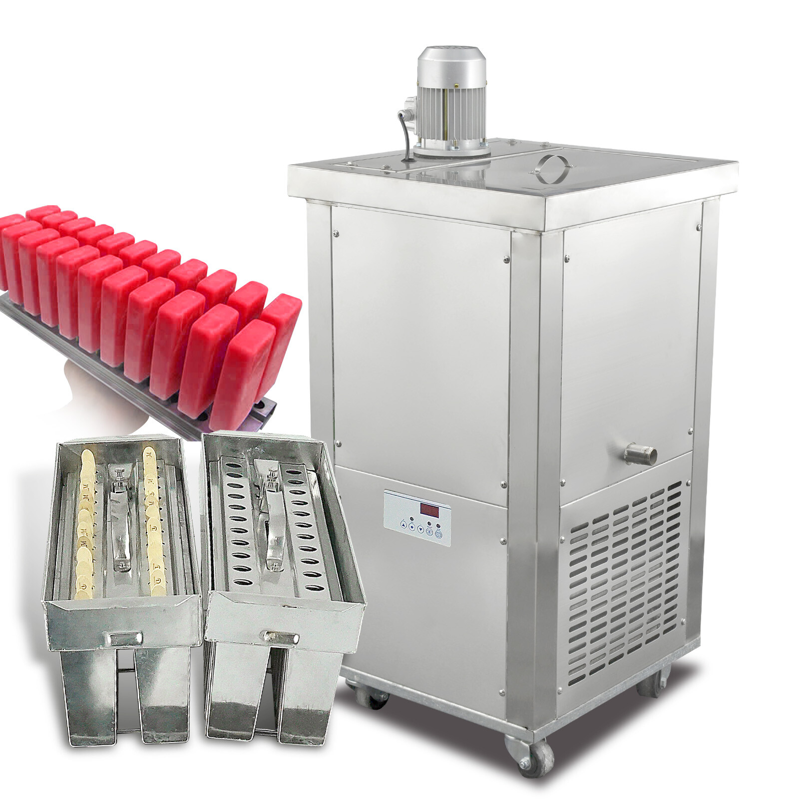 Commercial Two Slim Molds Ice Popsicle Ice Bars machine,Ice Lolly Machine