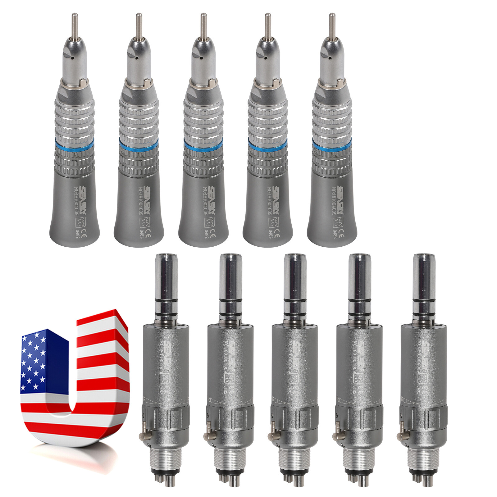 Dental Straight Handpiece Nosecone & Air Motor 4H fit NSK Low Slow Speed YP4 USA