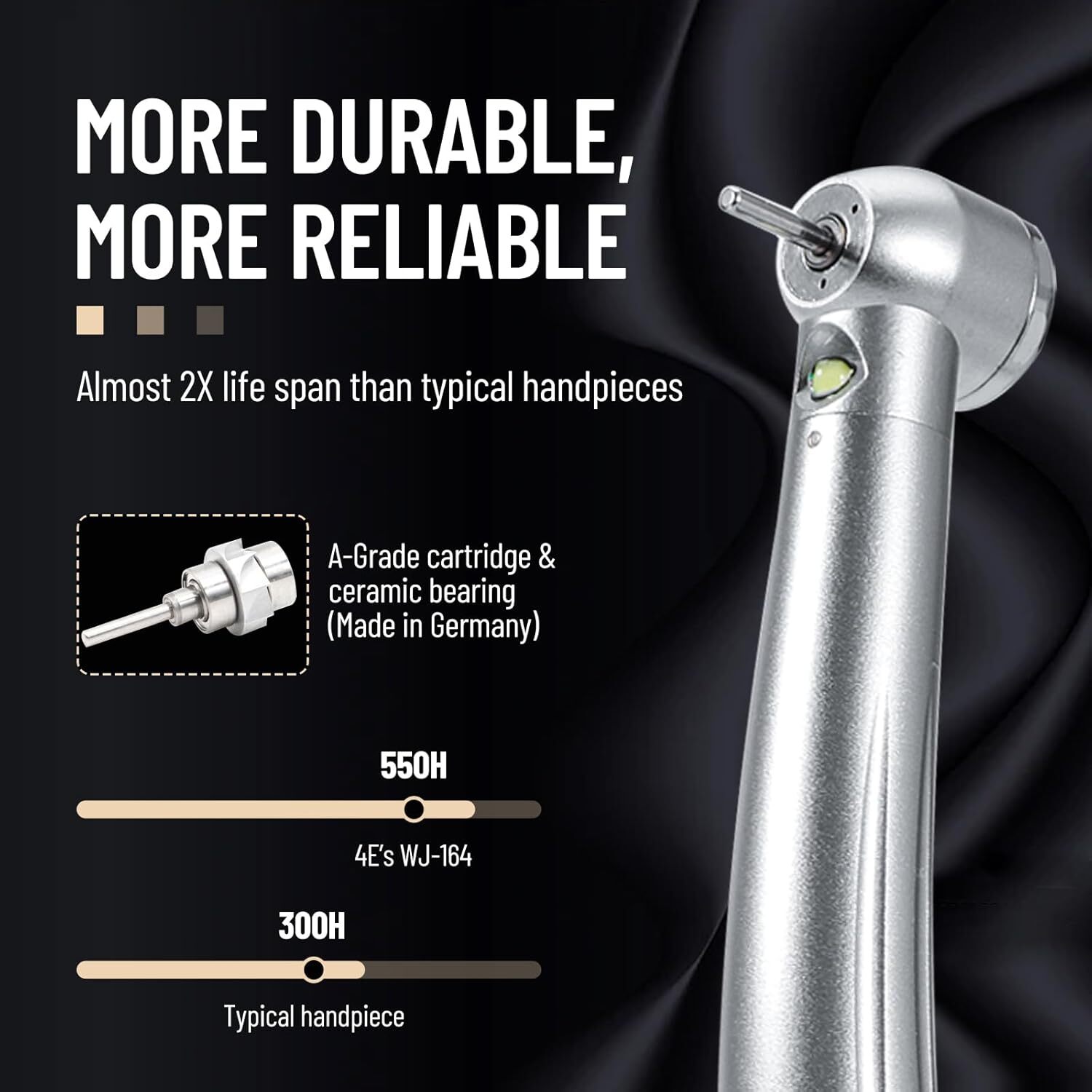 Triple Water Spray Dental High Speed Handpiece LED E-generator Push Button 10Pcs
