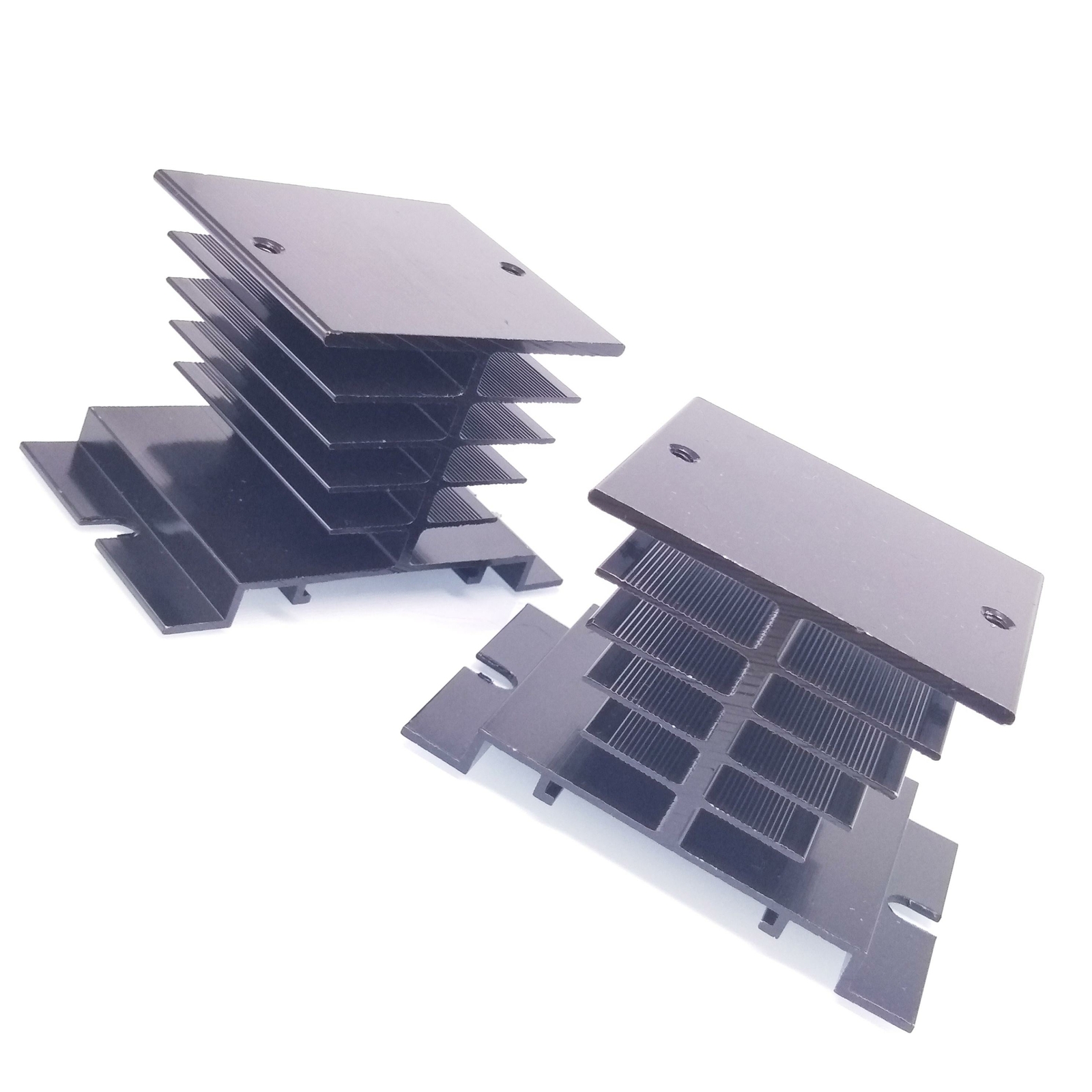 2pcs Aluminum Heat Sink 80mm x 50mm x 50mm for Solid State Relay SSR Black