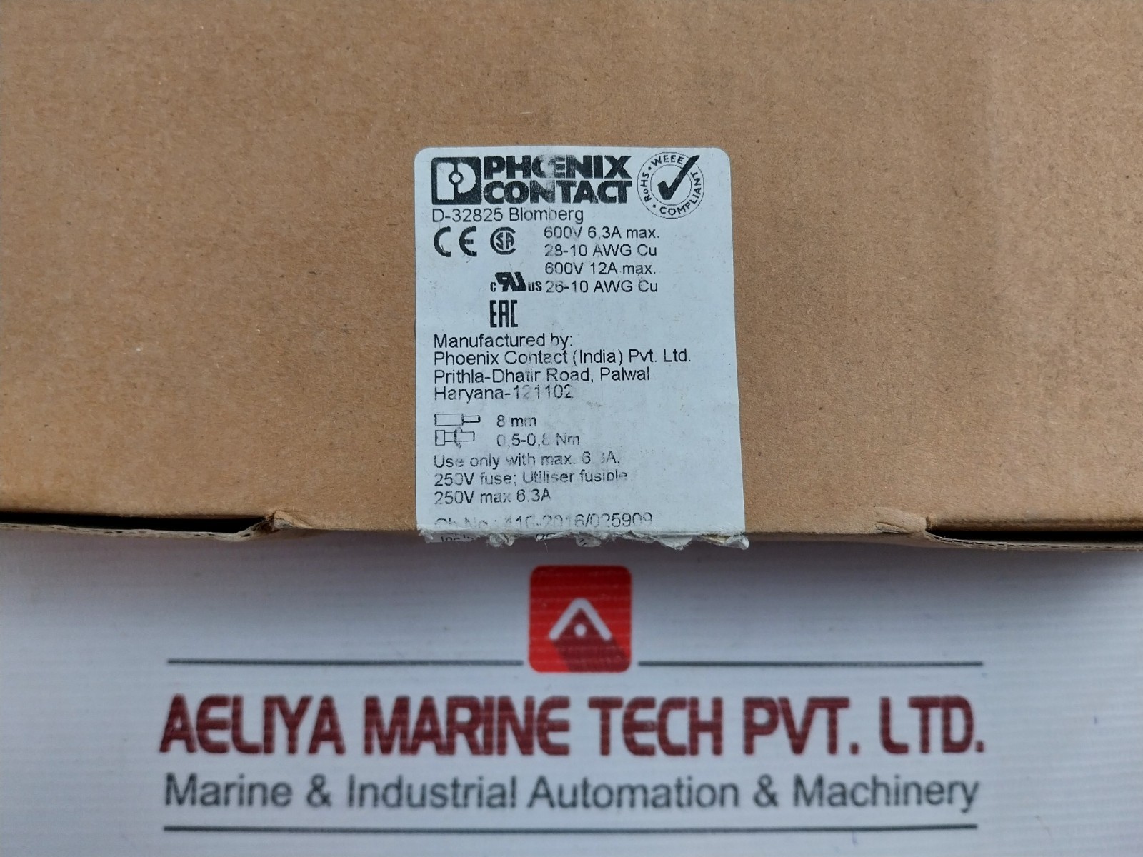 PHOENIX CONTACT UK 5-HESI GY Fuse Modular Terminal Block 1 BOX = 50 PCS