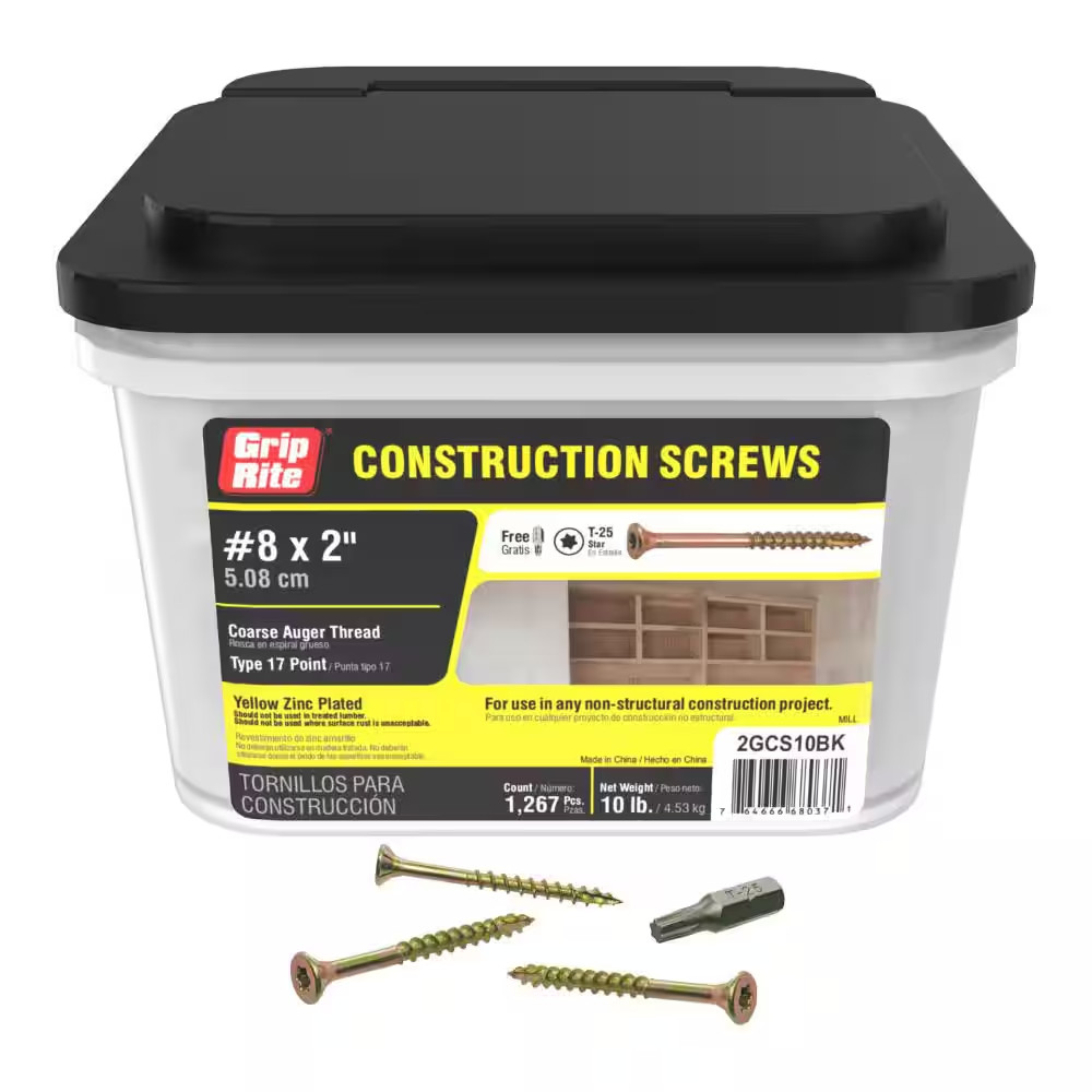 #8 X 2 In. Star Drive Dual Flat Head Coarse Thread Construction Screws 10 Lb. Bo