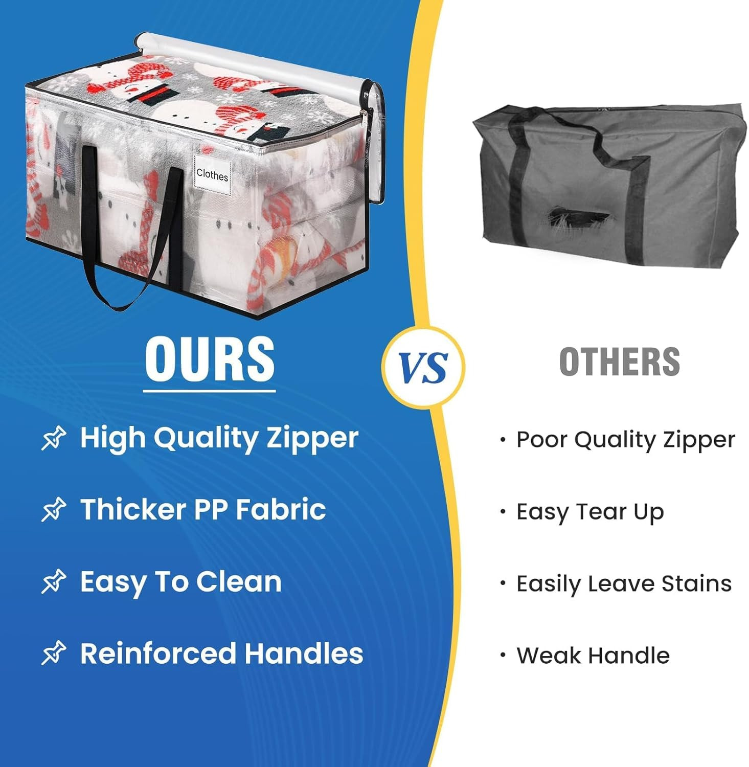 Heavy Duty Clear Moving Bags with Reinforced Handle and Double Zipper, Storage T