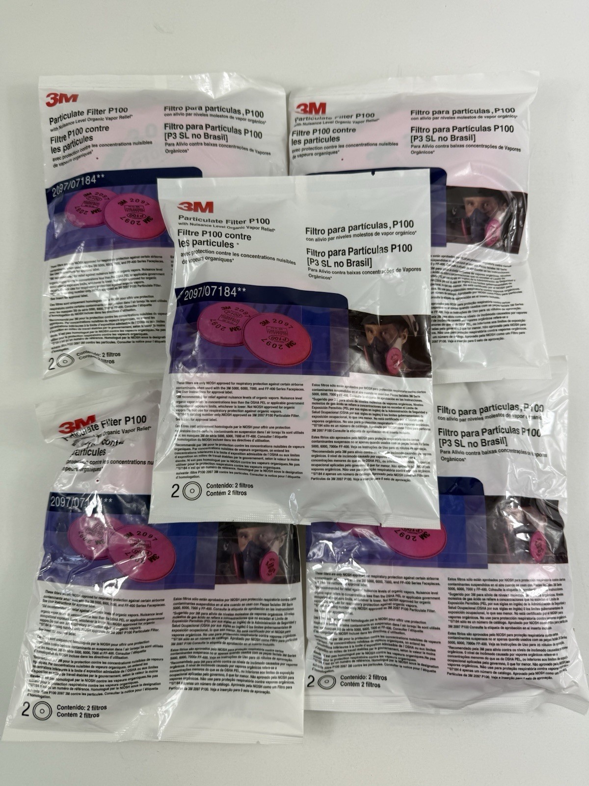 3M 2097 P100 Particulate Filter 5 Pairs