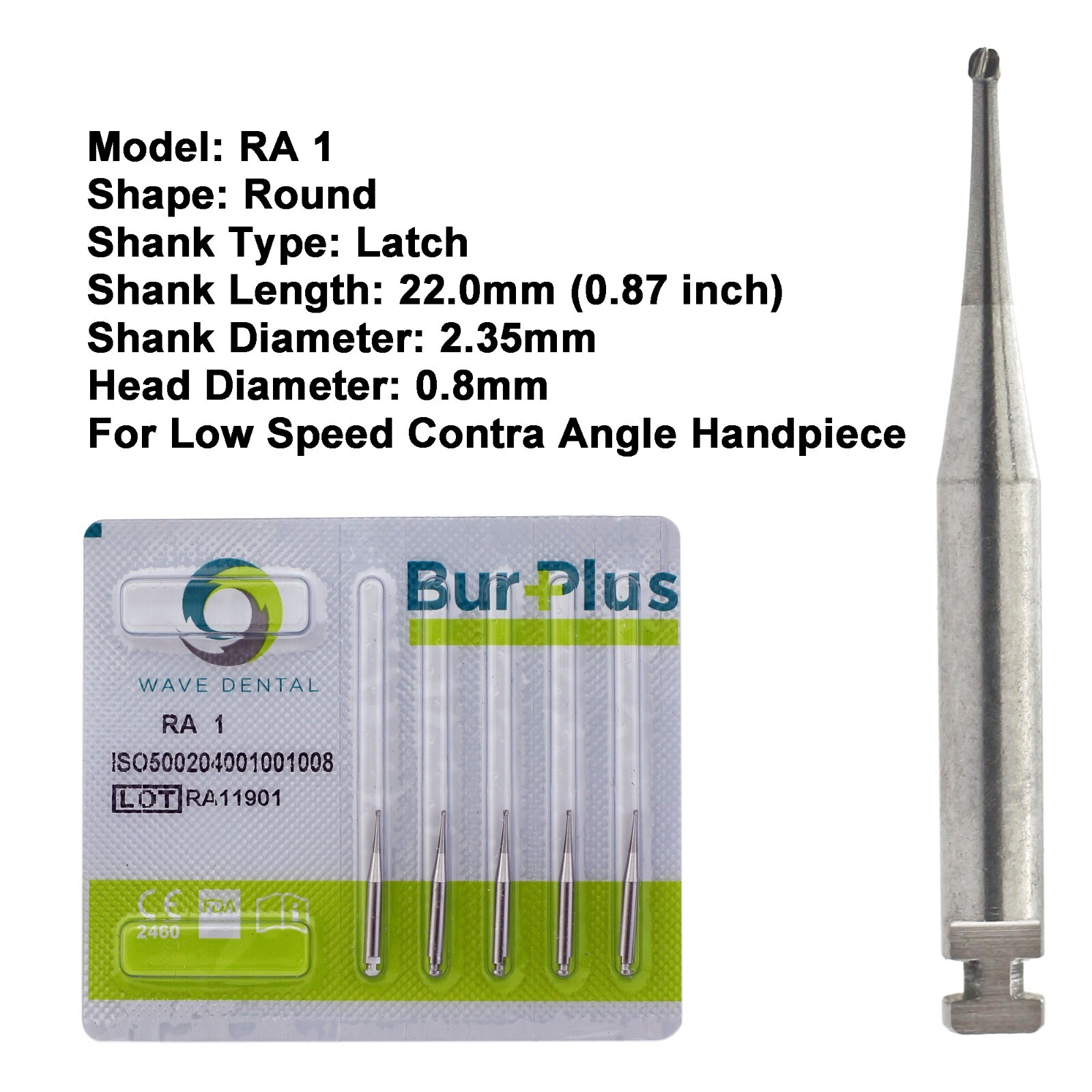 Wave Dental Burs Carbide Latch RA 1 2 3 4 5 6 7 8 702 701 Slow Speed Round Taper