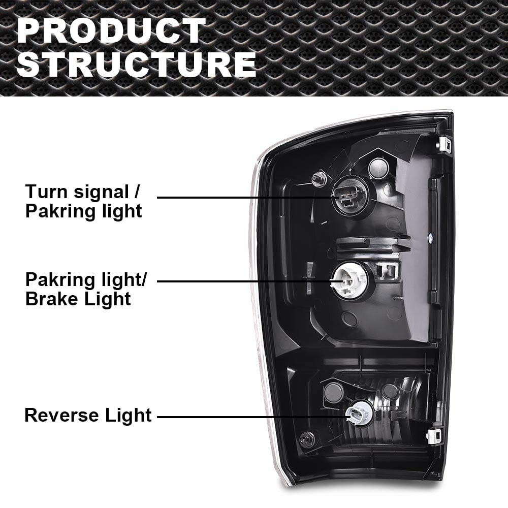 Pair Rear Tail Light Assembly Black Housing w/o Bulbs Toyota Tacoma 2016-2021