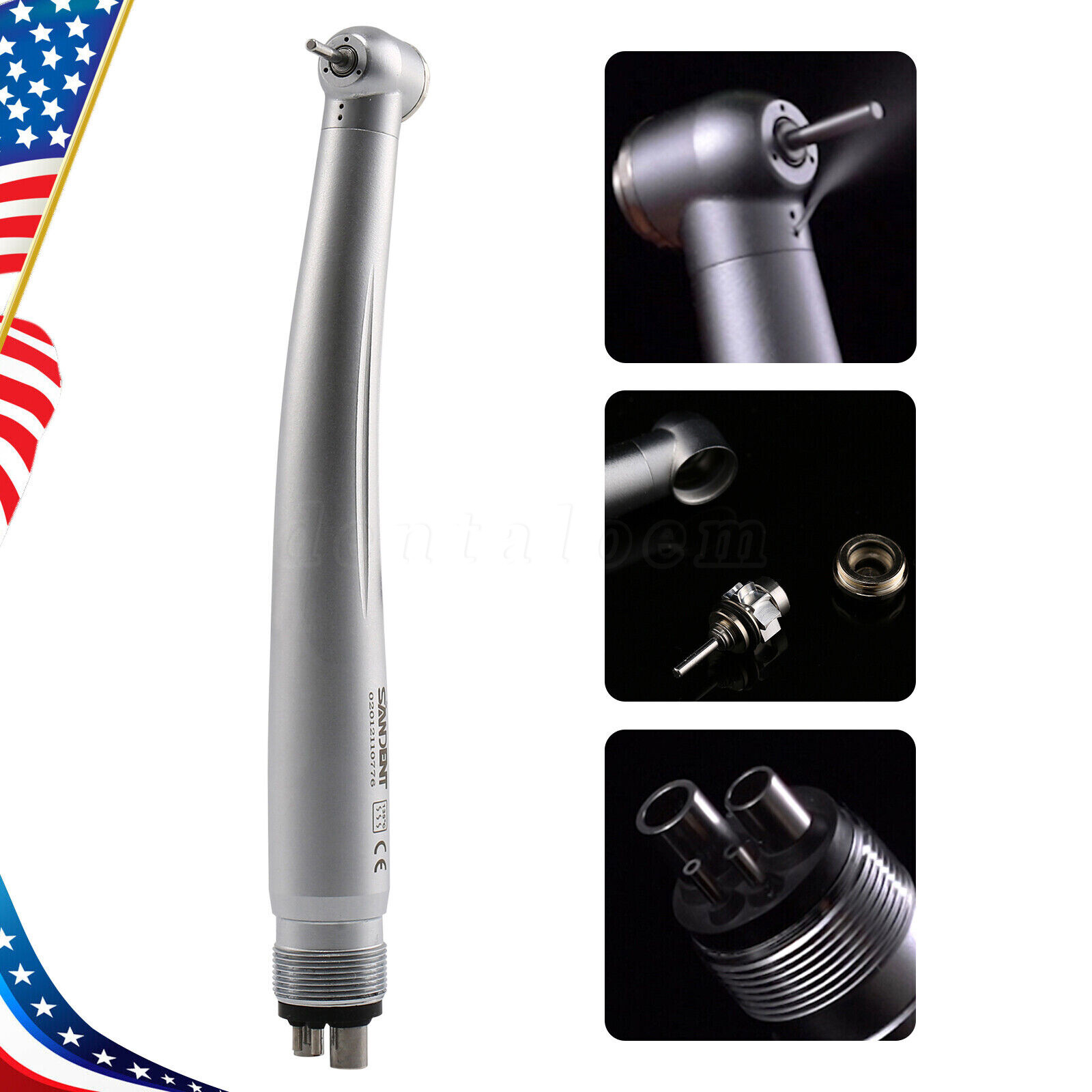 SELF-POWER Dental (LED Optic E-generator) Handpiece High Speed Turbine 2/4Hole