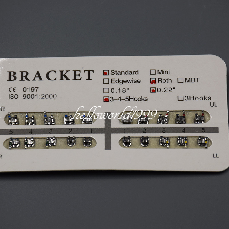 20 Pcs/Set Dental Orthodontic Standard Roth 0.22”Slot 345 Brackets Braces Metal