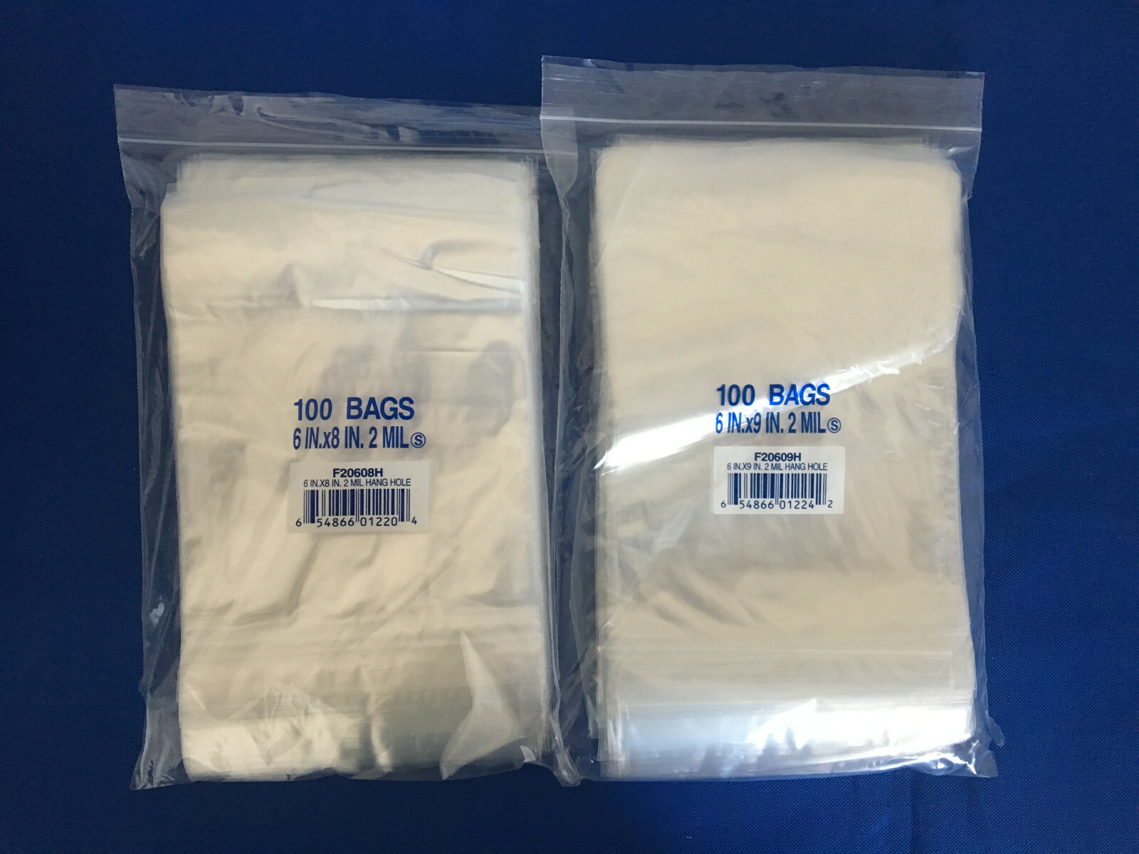 6×8 to 6×14 Elkay Plastics Zip-Lock Reclosable Poly Jewelry Bags 2-Mil Hang Hole