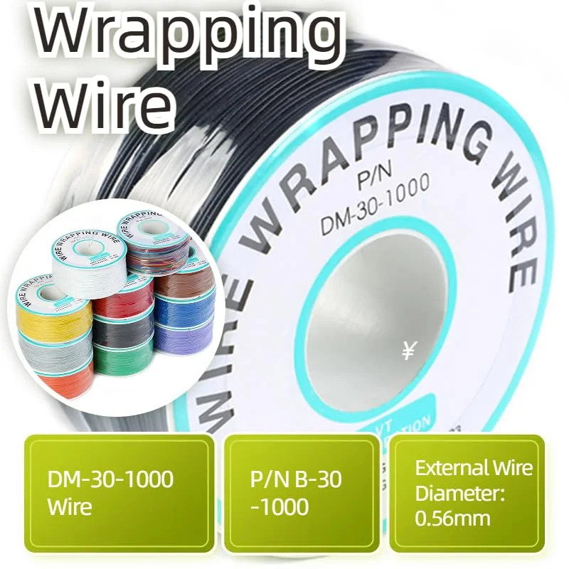 Black Electronic Wire DM-30-1000 – 30 AWG Single Core Tinned Copper Solid Cable,