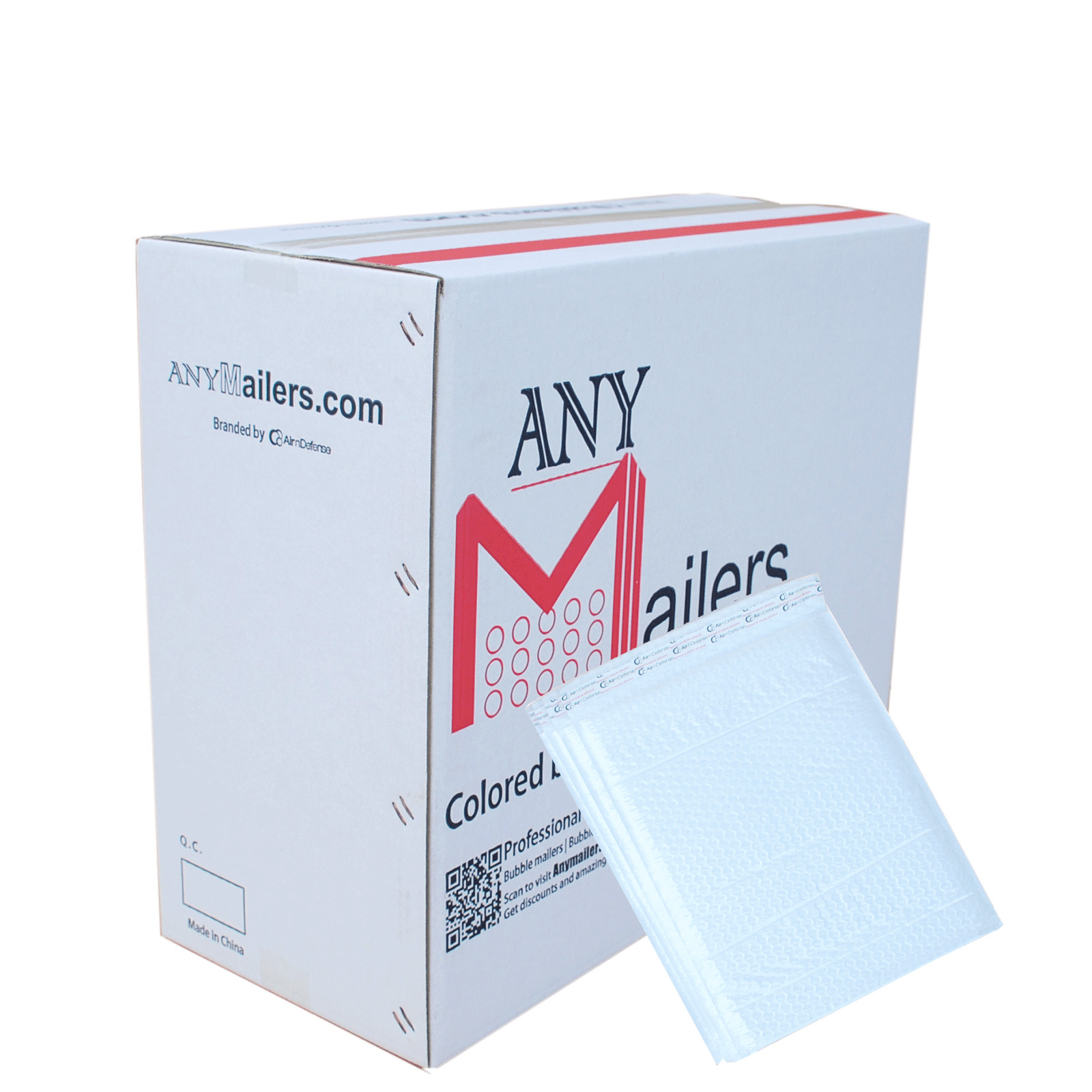 AirnDefense 250 #0 6.5×10″ White Poly Bubble Mailers Shipping Padded Envelopes