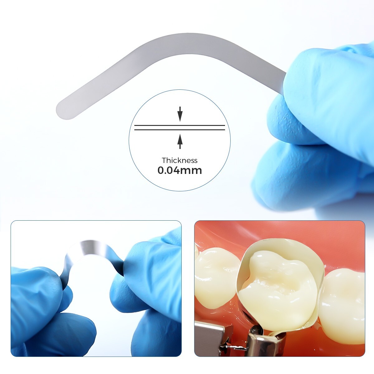 Stainless Steel Matrix Bands 20pcs Large Increased Curvature For Dental Restorat