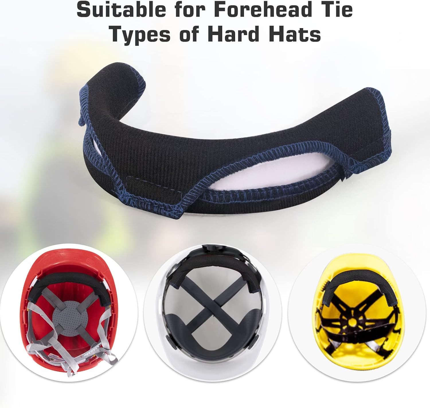 4 Pack Hard Hat Sweatbands – Washable Helmet Liner for Safety Hats, Anti-Sweat &