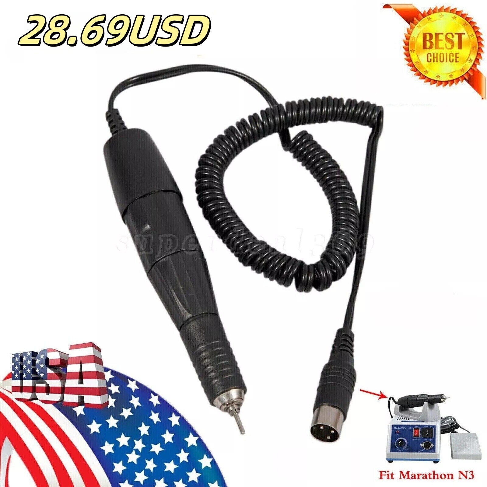 Dental Electric Micro Motor Polishing Handpiece Fit Marathon 35K RPM Handle Lab