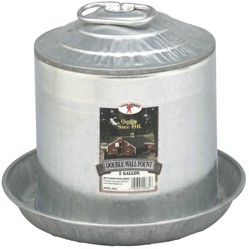 2 Gallon Double Wall Metal Poultry Fount Little Giant Double Wall Metal Poultry