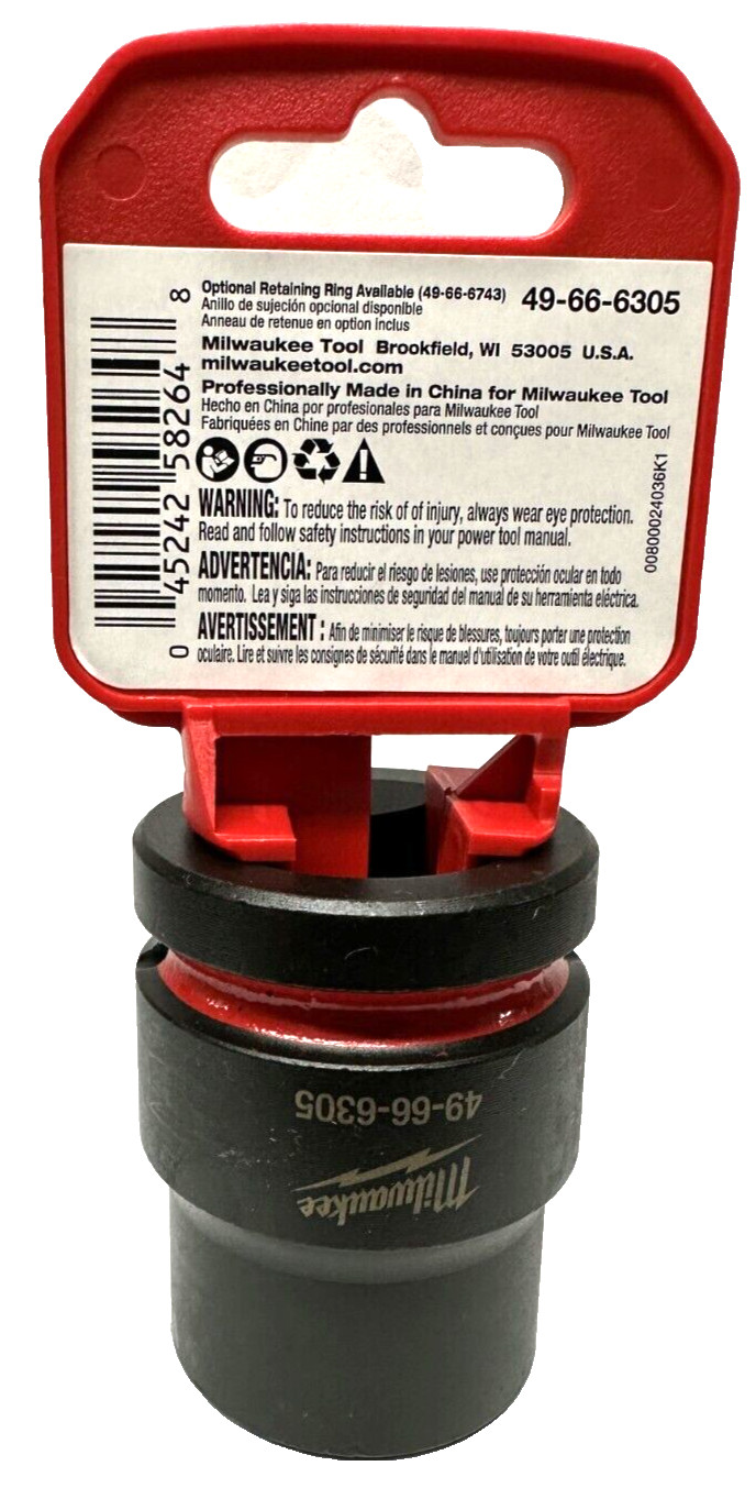 Milwaukee 49-66-6305 3/4″ Drive Standard Length Impact Socket 7/8″ 6 Point