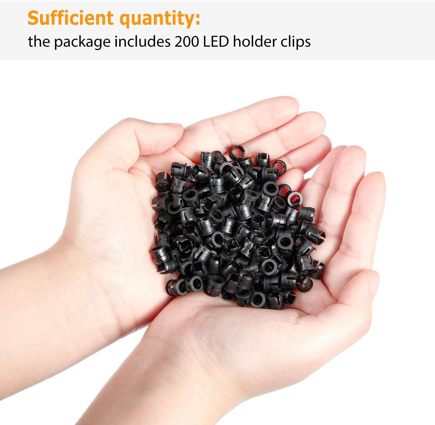 200 Pieces 5 Mm LED Holder Black Plastic Light Emitting Diode Clips Display Pane