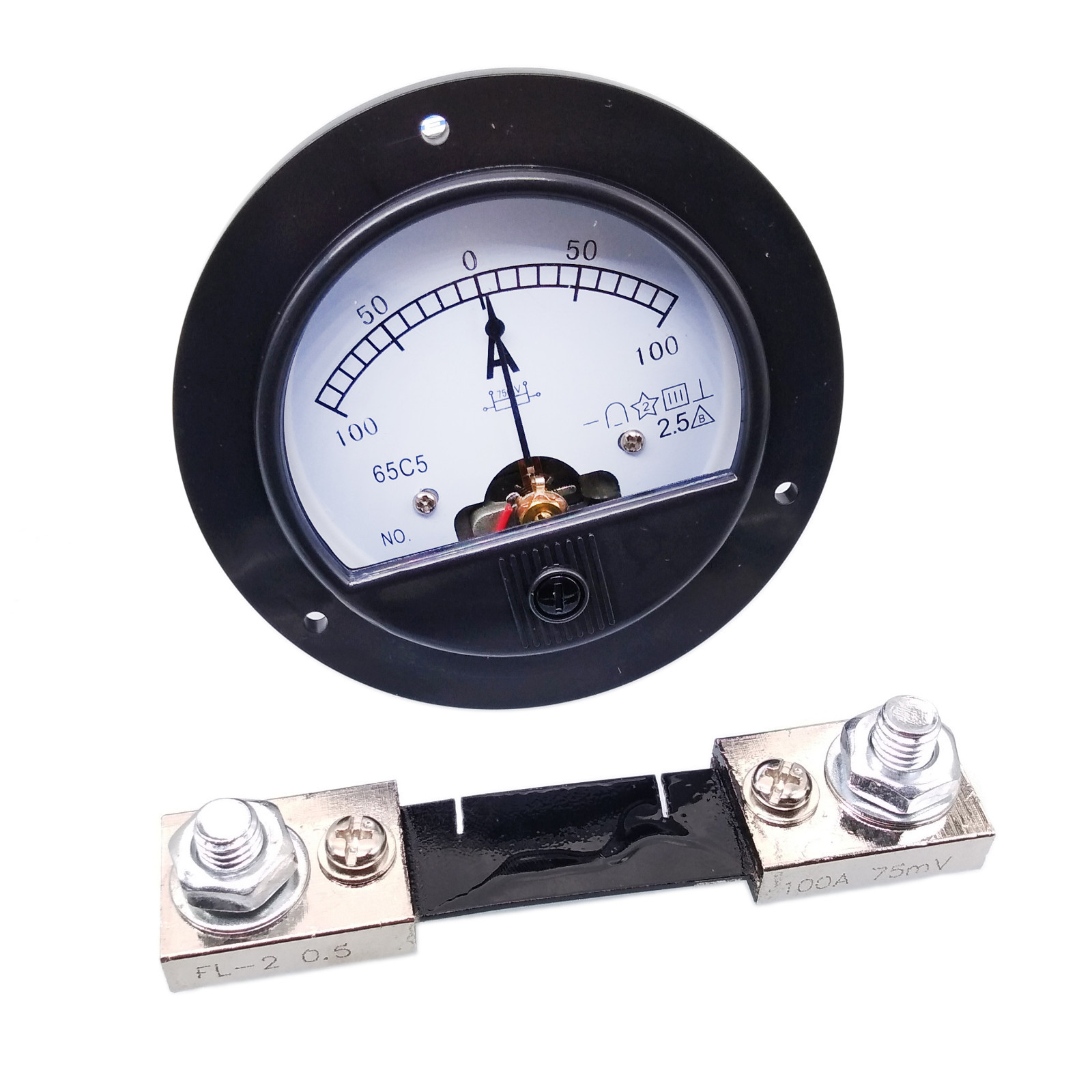 US Stock DC -100A ~ +100A Analog AMP Current Needle Panel Meter Ammeter & Shunt
