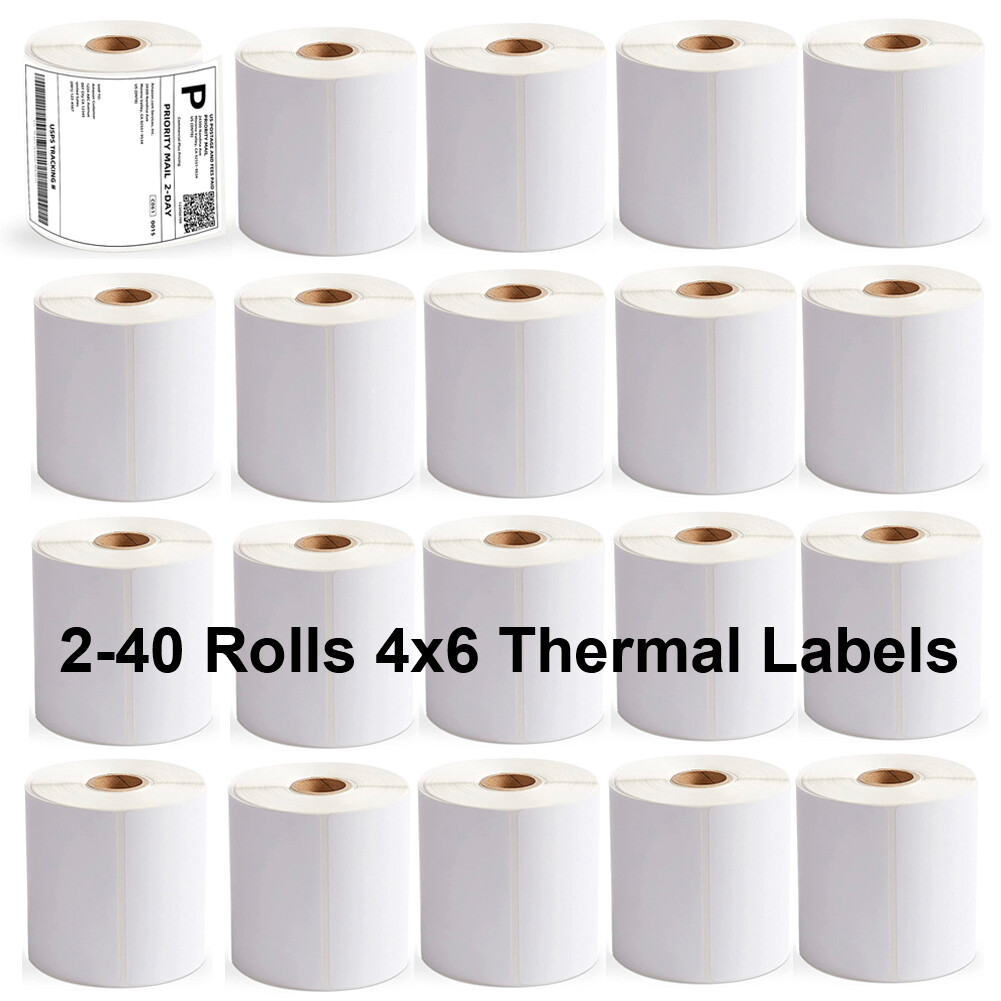 2-40 Rolls 4×6 Direct Thermal Shipping Labels 250 Per Roll For Zebra 2844 Eltron