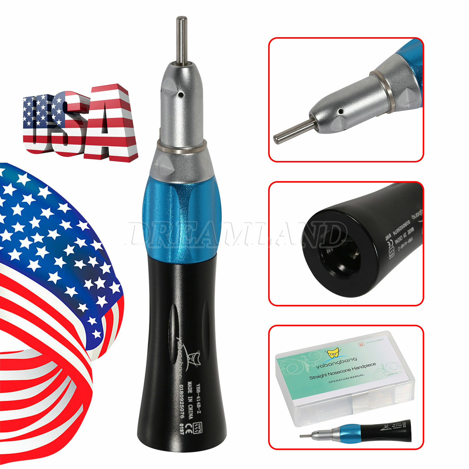 1-10 NSK Type Dental Nosecone 1:1 E-type Slow Low Speed Straight Handpiece EX203