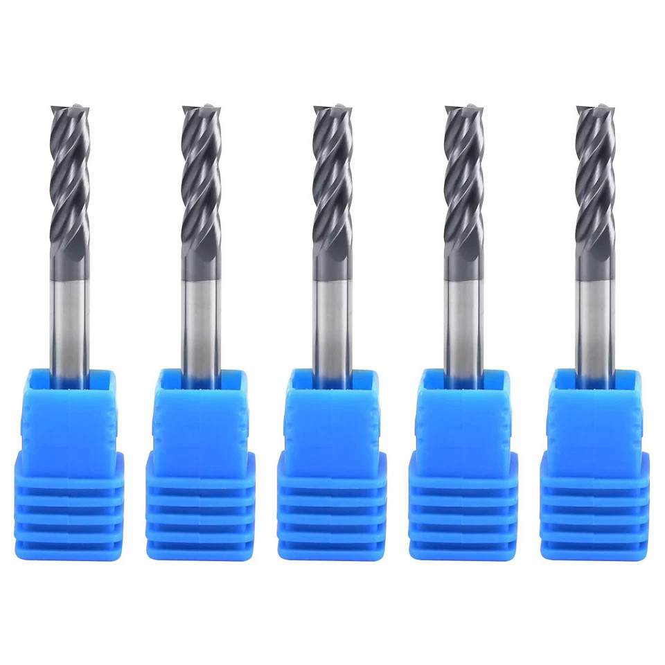 5 PCS – 1/8″ 4 FLUTE CARBIDE END MILL – TiALN COATED – U.S HRC55