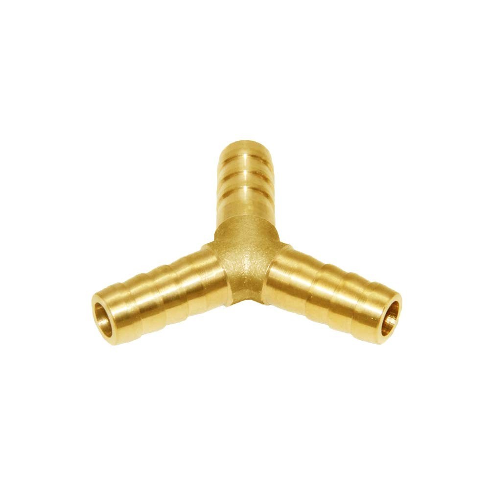 3/8″ Hose Barb Y Shaped 3 Way Union Fitting Intersection/Split Brass Water/Fuel/