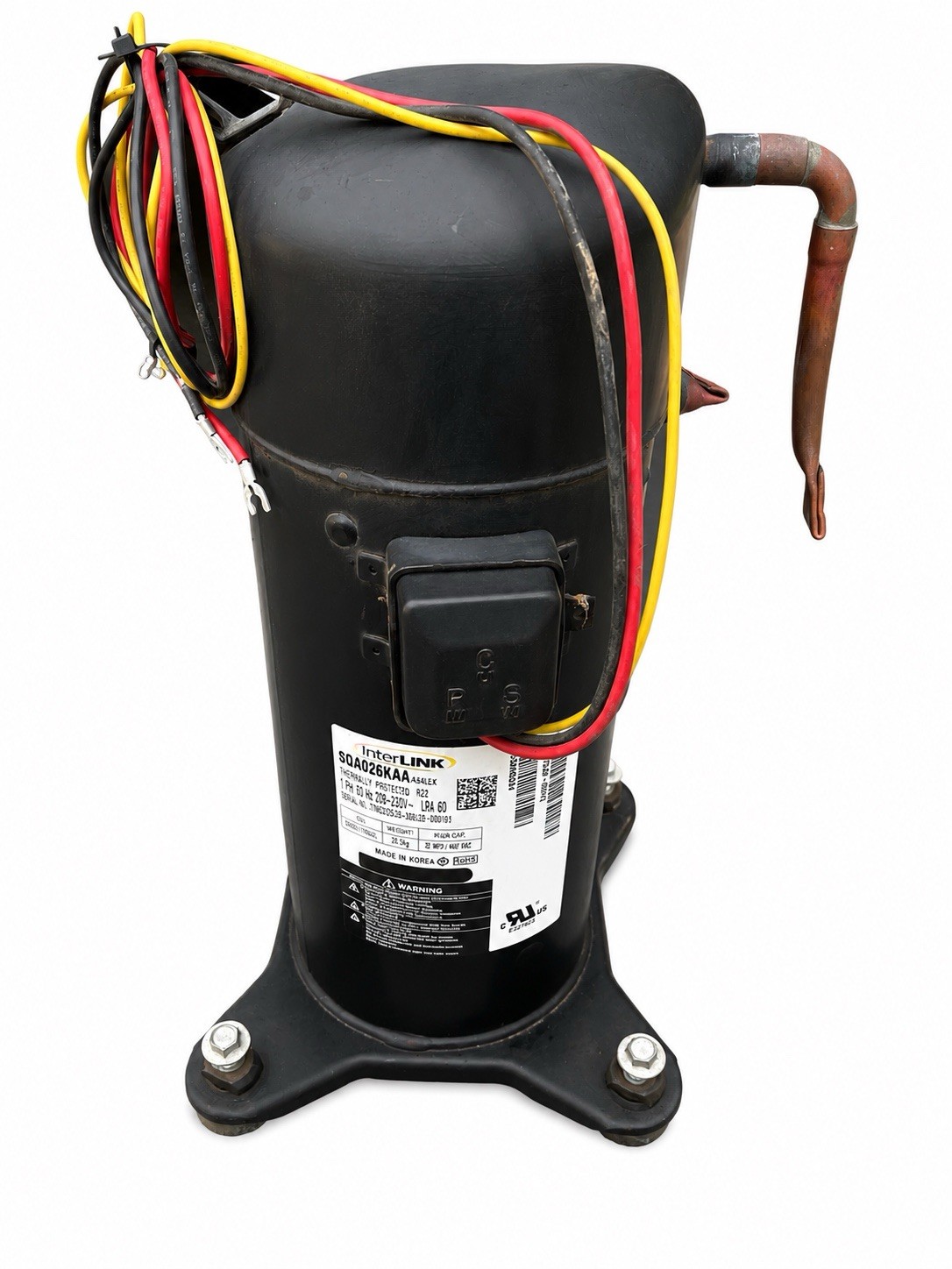 LG interlink 2.5 Ton R22 Compressor 208/230, 1 Ph, USED GOOD WORKING-TESTED