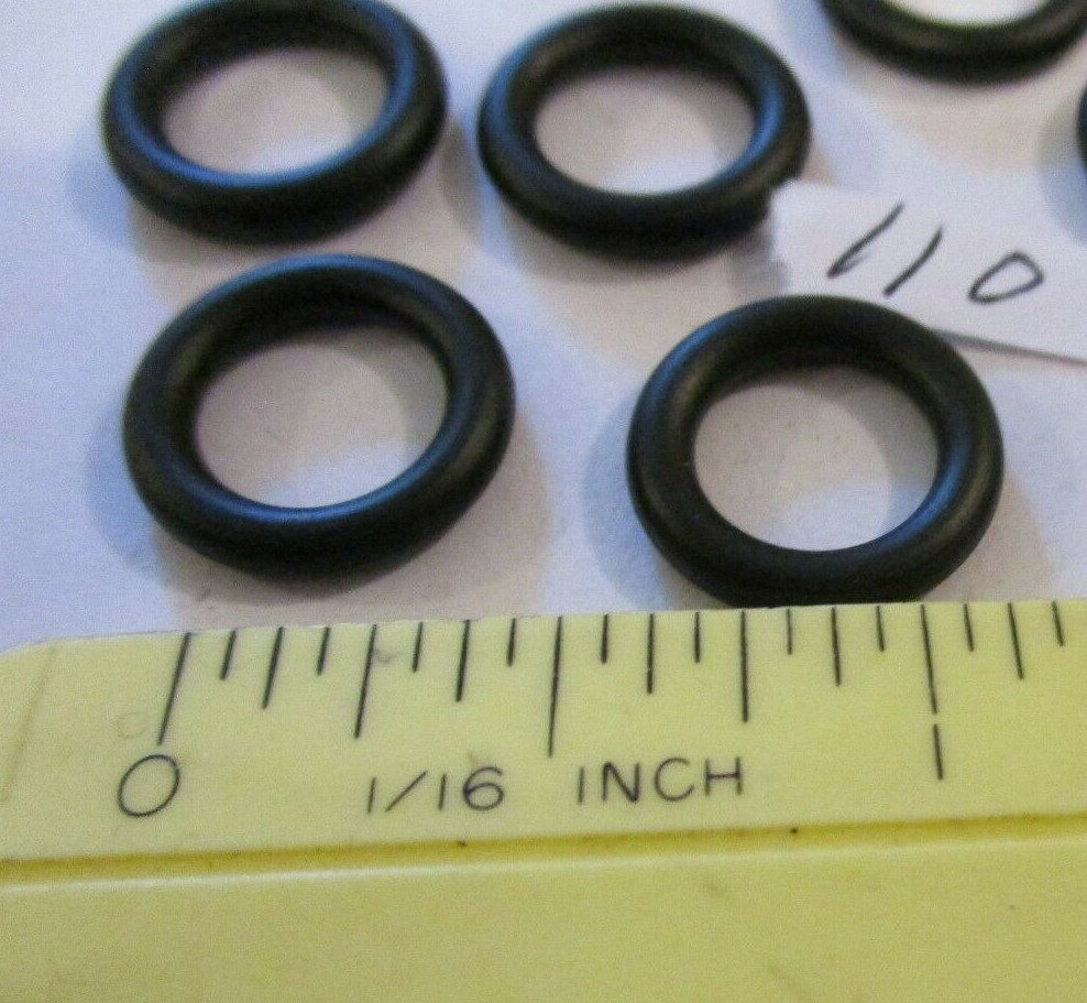 110 O-ring. 3/8″ ID x 9/16″ OD x 3/32″ thick. Buna-70. Quan 5.