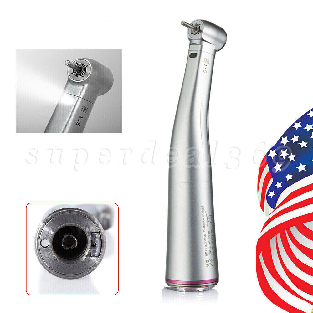 Dental 1:1 1:5 1:4.2 LED Fiber Optic Handpiece Internal Spray Contra Angle 45°