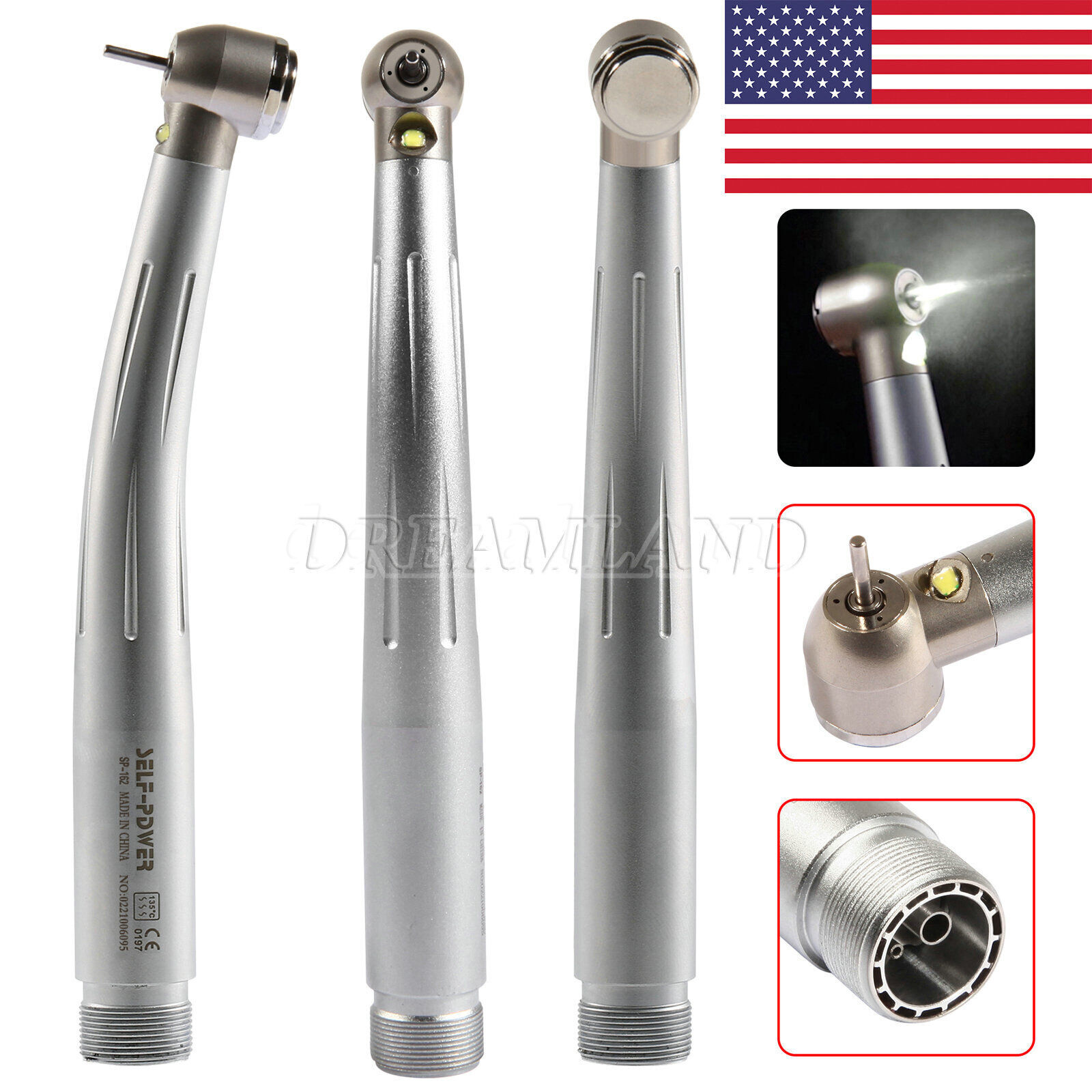 SELF-POWER Dental High Speed LED E-generator Handpiece 4Hole 2Hole Turbine