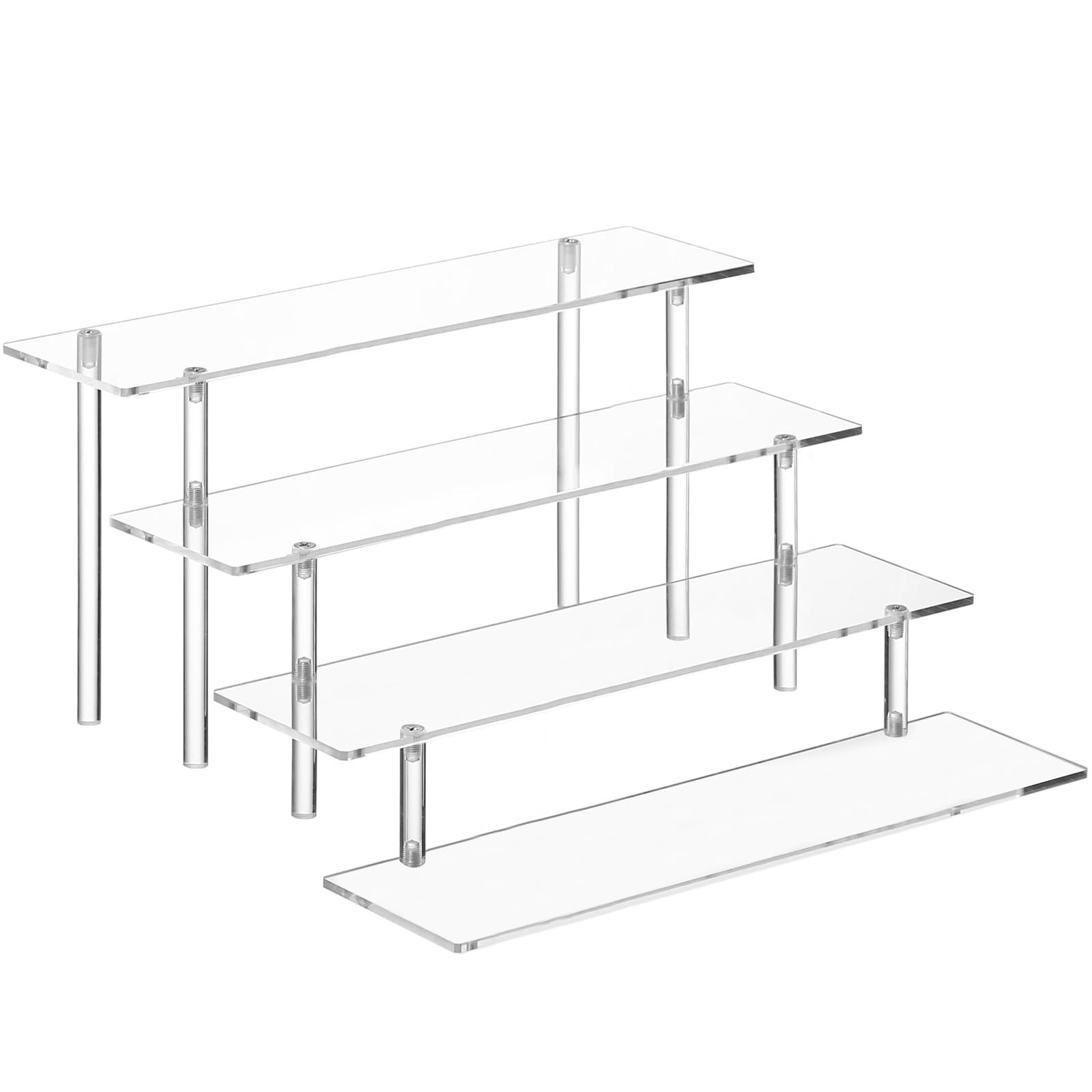 4 Tier Acrylic Perfume Organizer Stand, Clear Display Risers for Perfume,Cologne