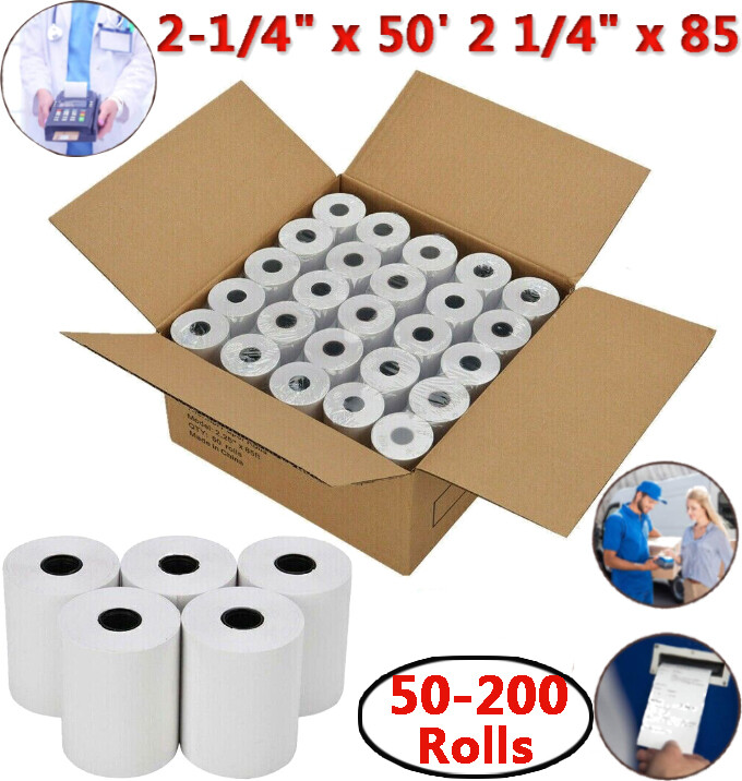 2-1/4″ x 50′ & 2 1/4″ x 85′ Thermal Credit Card Cash Register POS Receipt Paper