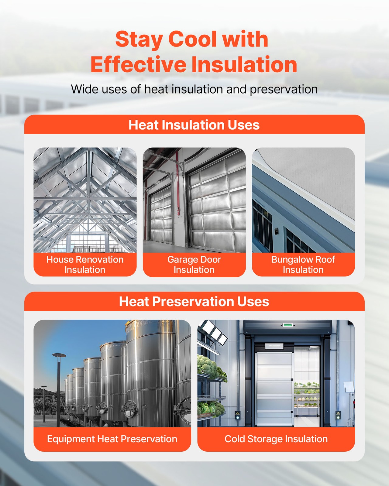 VEVOR Double Reflective Insulation Roll Perforated Radiant Barrier 48in x 125ft
