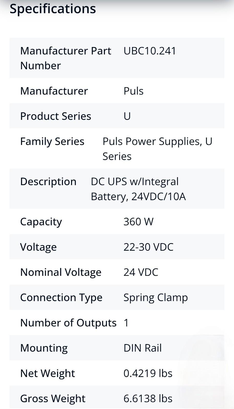 NEW Puls UBC10.241 switch power supply W/ Built-In Battery Backup