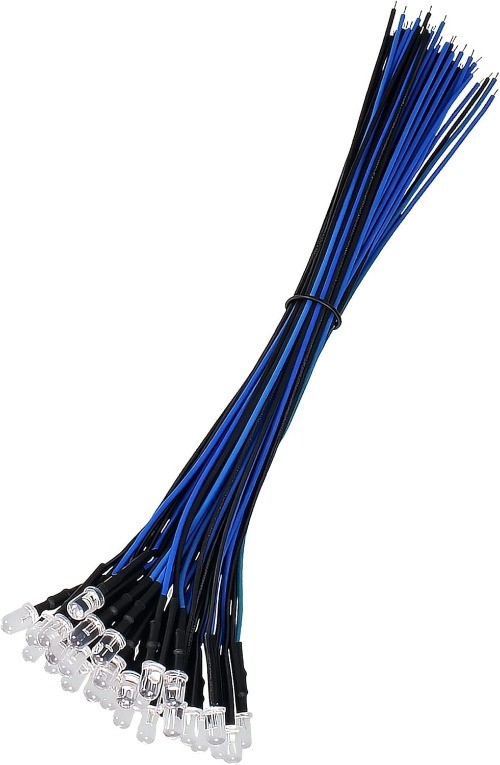 20pcs DC12 Volt 5mm Blue LED Lights Emitting Diodes