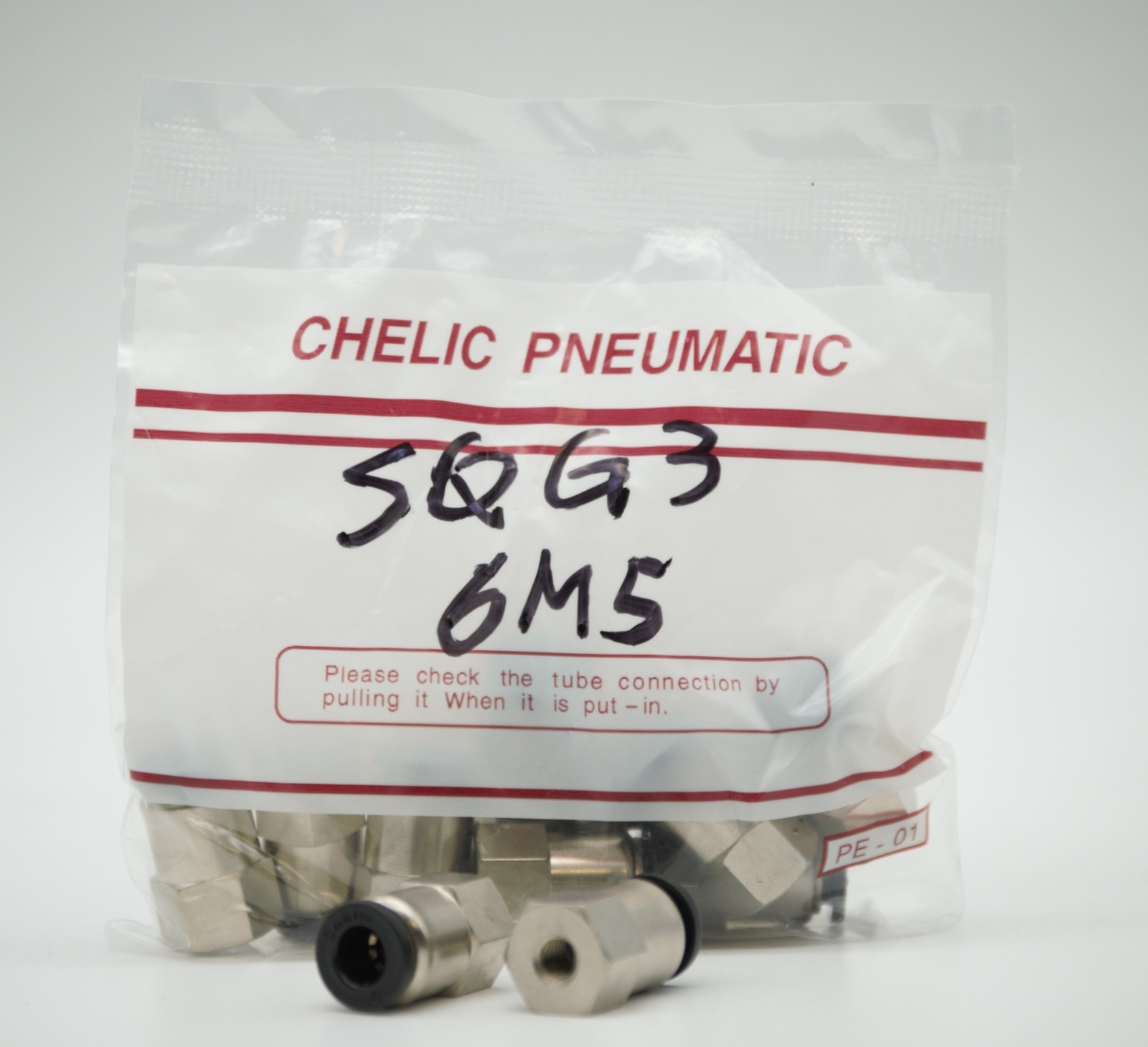 CHELIC SQG3 6M5 Ø06-M5″ BSPT Female push to connector Fitting (10 PCS PER BAG)
