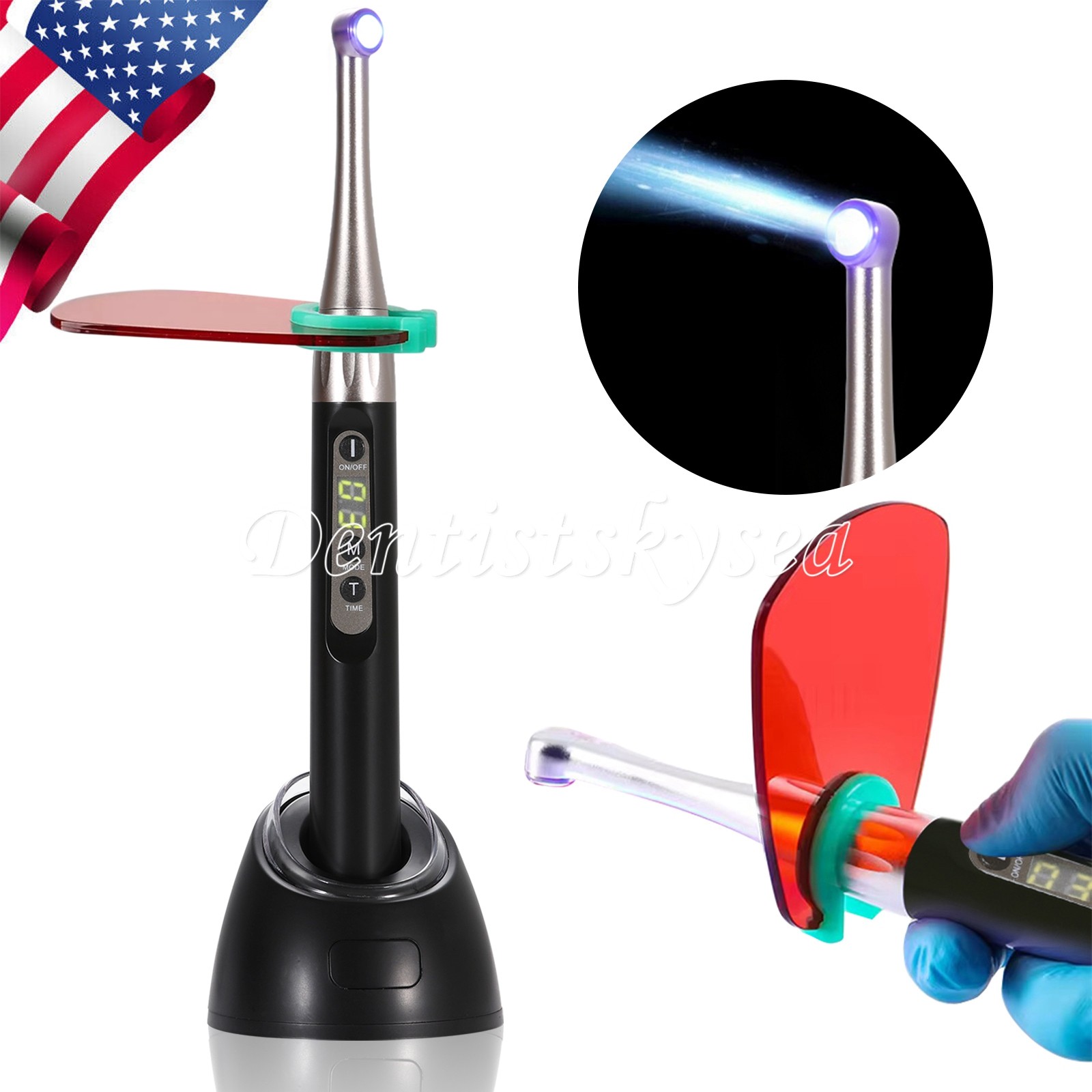 Dental LED Curing Light Cure Lamp Wireless Cordless Resin Woodpecker Style LA