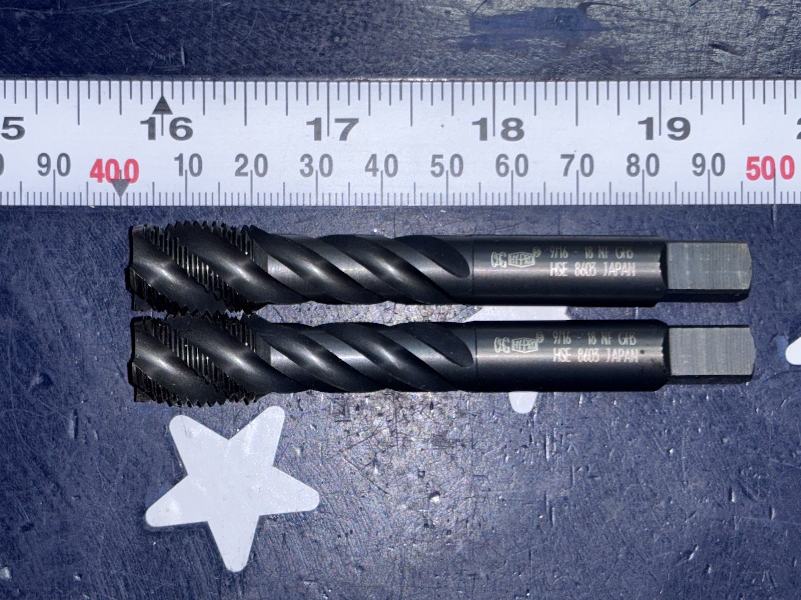 (2) OSG 9/16-18 PLUG TAP SPFL SPIRAL FLUTE HY-PRO 4FL NF GH3 HSE TWO TAPS