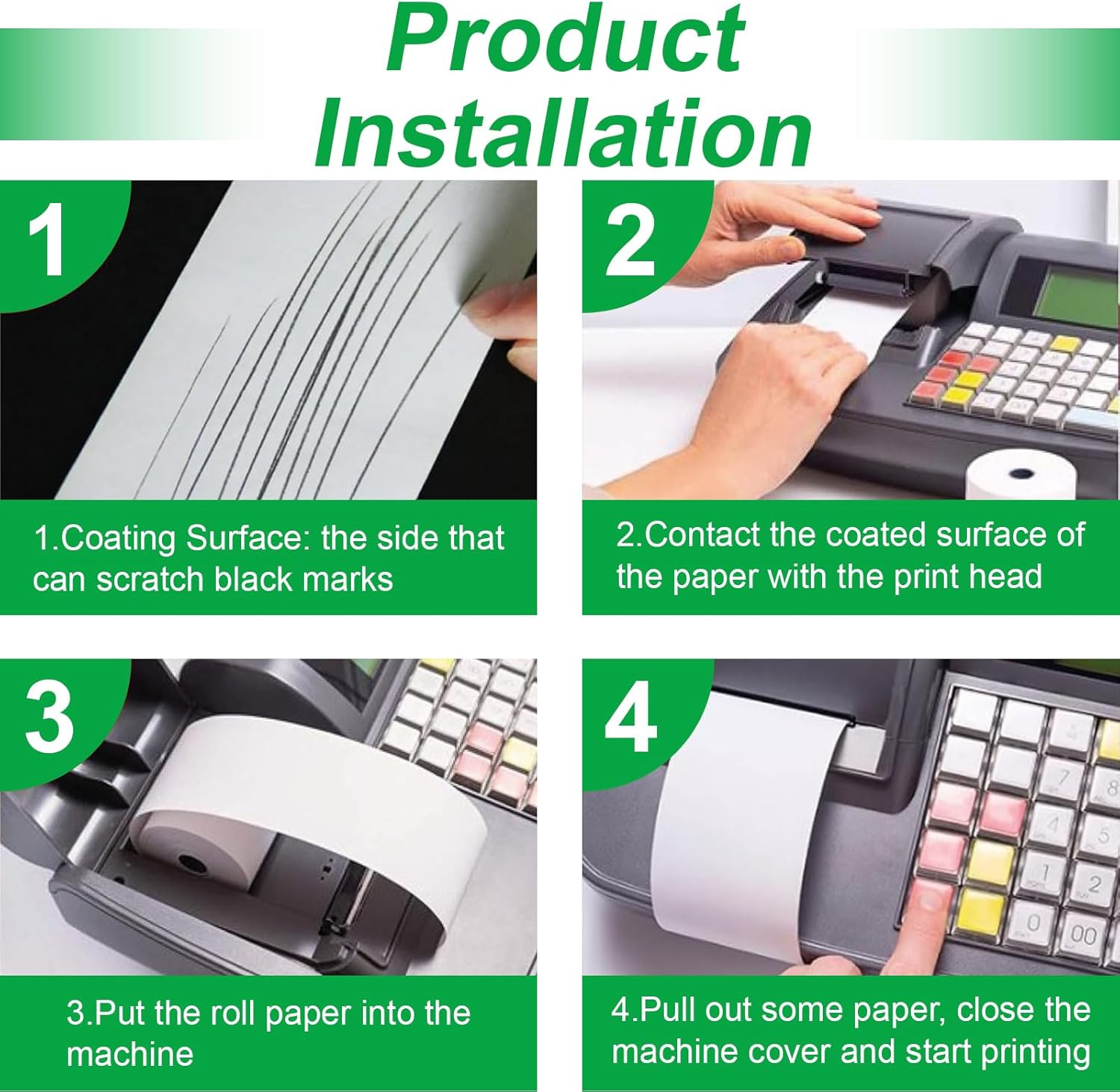 Thermal Paper Rolls 2.25 X 50 Ft, 5 Rolls Credit Card Paper Thermal 2 1/4″ X 50′