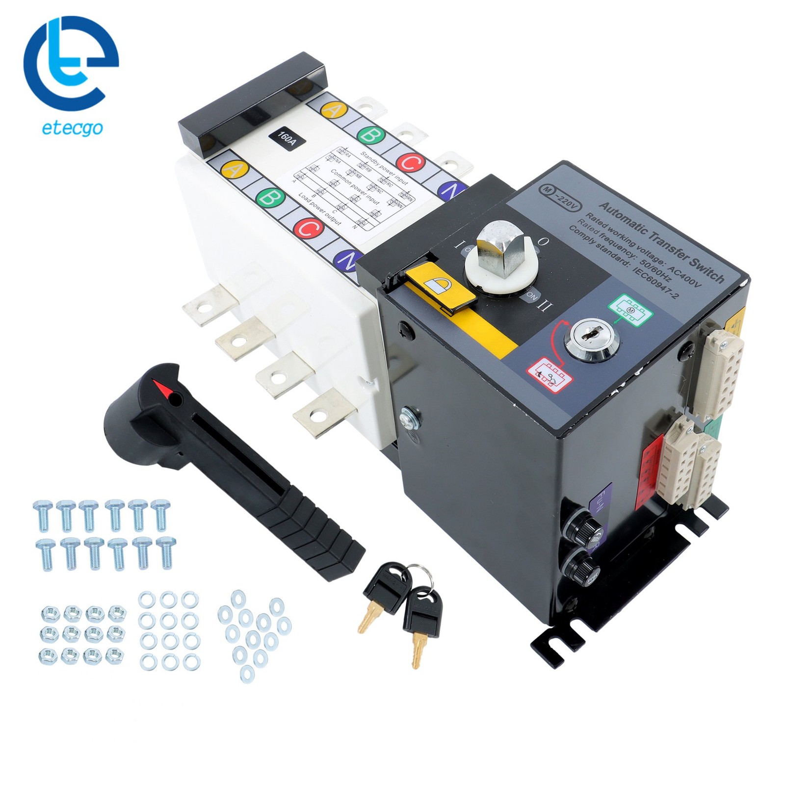 110/220V Automatic Transfer Switch Industrial Generator 160A 4P ATS Grid To AC