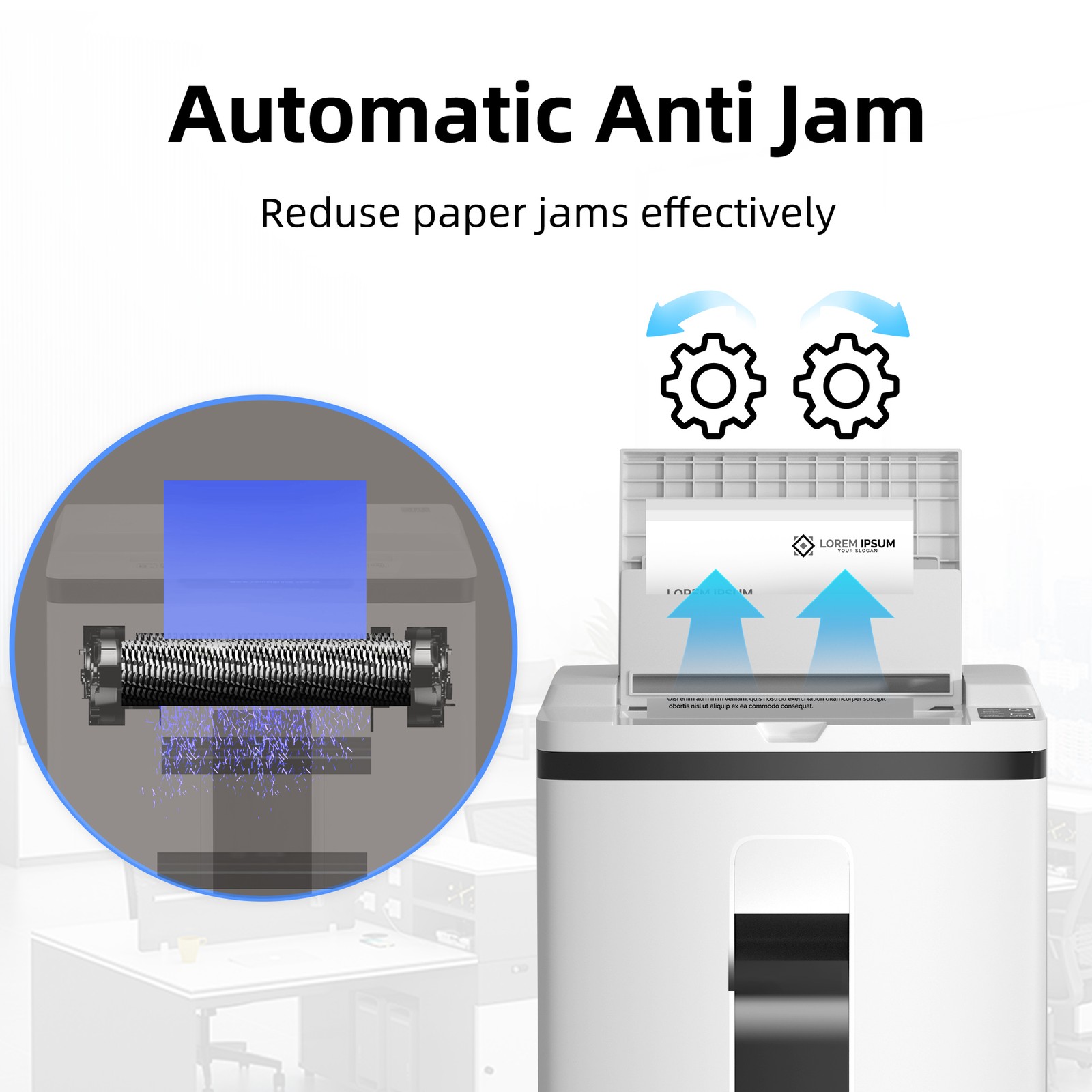 QUIETLEMON 200-Sheet Auto Feed Paper Shredder P-5 Micro Cut Office Home New