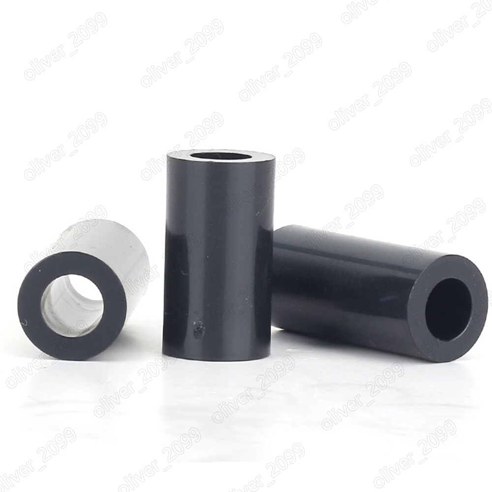 Black ABS Nylon Round Non-Thread Column Standoff Spacer Washer M3 M4 M5 M6-M10