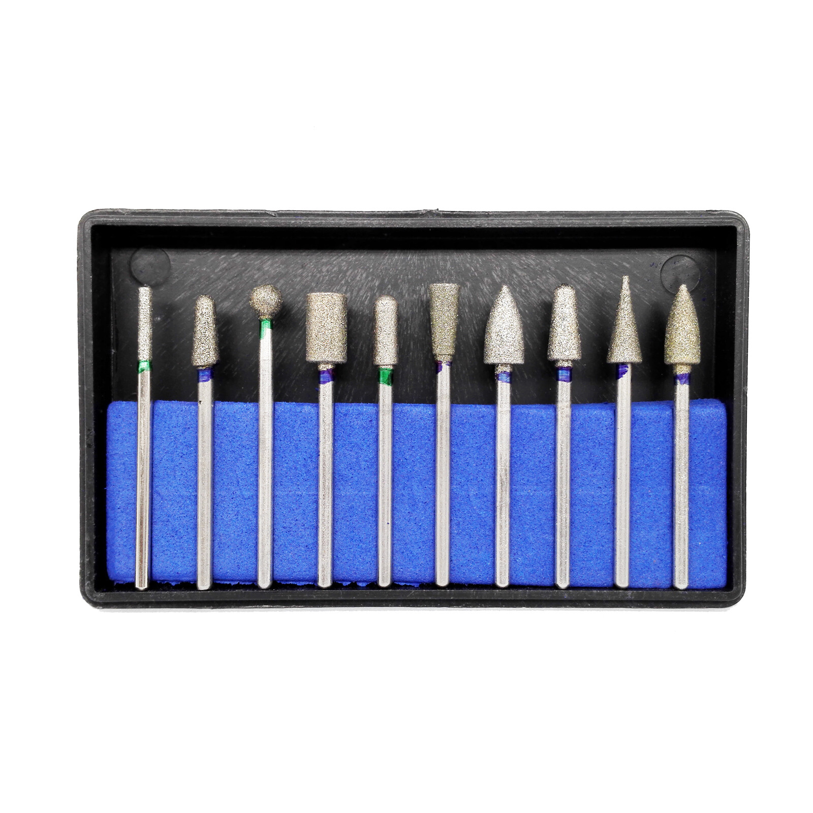 10Pcs Dental Diamond Point Polisher HP Shank Rotary Bur Set Lab 2.35mm