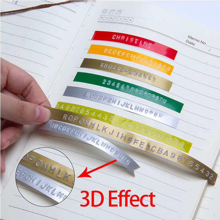 10PK 3D Embossing 520104 For DYMO 1880 Embossing Label Maker White on Silver 9mm